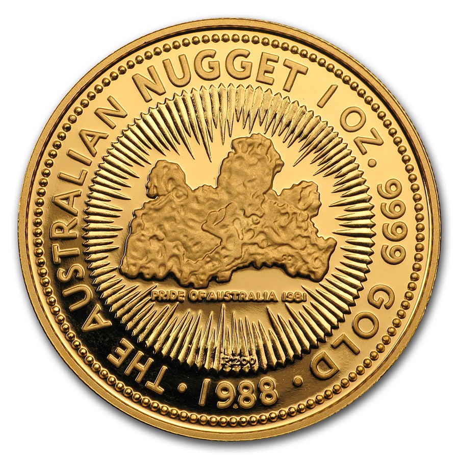 1988 Australia 1 oz Proof Gold Nugget