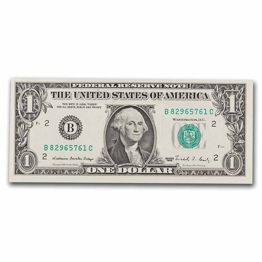 1988 (B-New York) $1.00 FRN AU (Fr#1914-B)