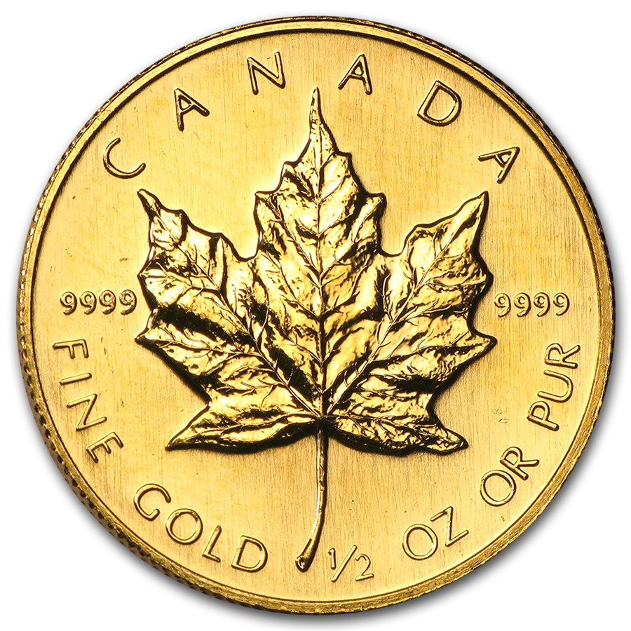 1988 Canada 1/2 oz Gold Maple Leaf BU