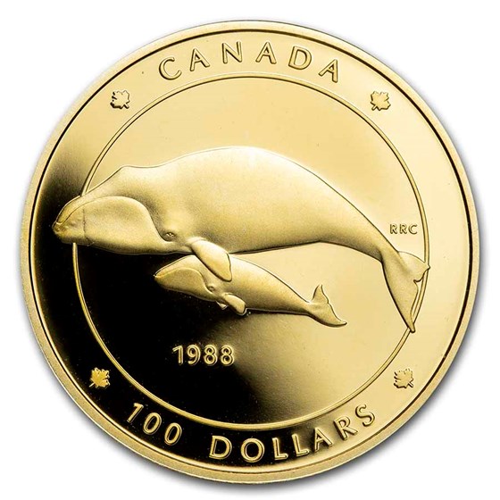 1988 Canada 1/4 oz Proof Gold $100 Bowhead Whale (Coin Only) 1988 Canada 1/4 oz Proof Gold $100 Bowhead Whale (Coin Only)