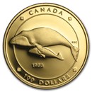1988 Canada 1/4 oz Proof Gold $100 Bowhead Whale