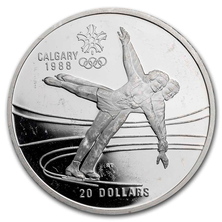 1988 Canada $20 Silver Commem Olympics Proof Coins (Abrasions)