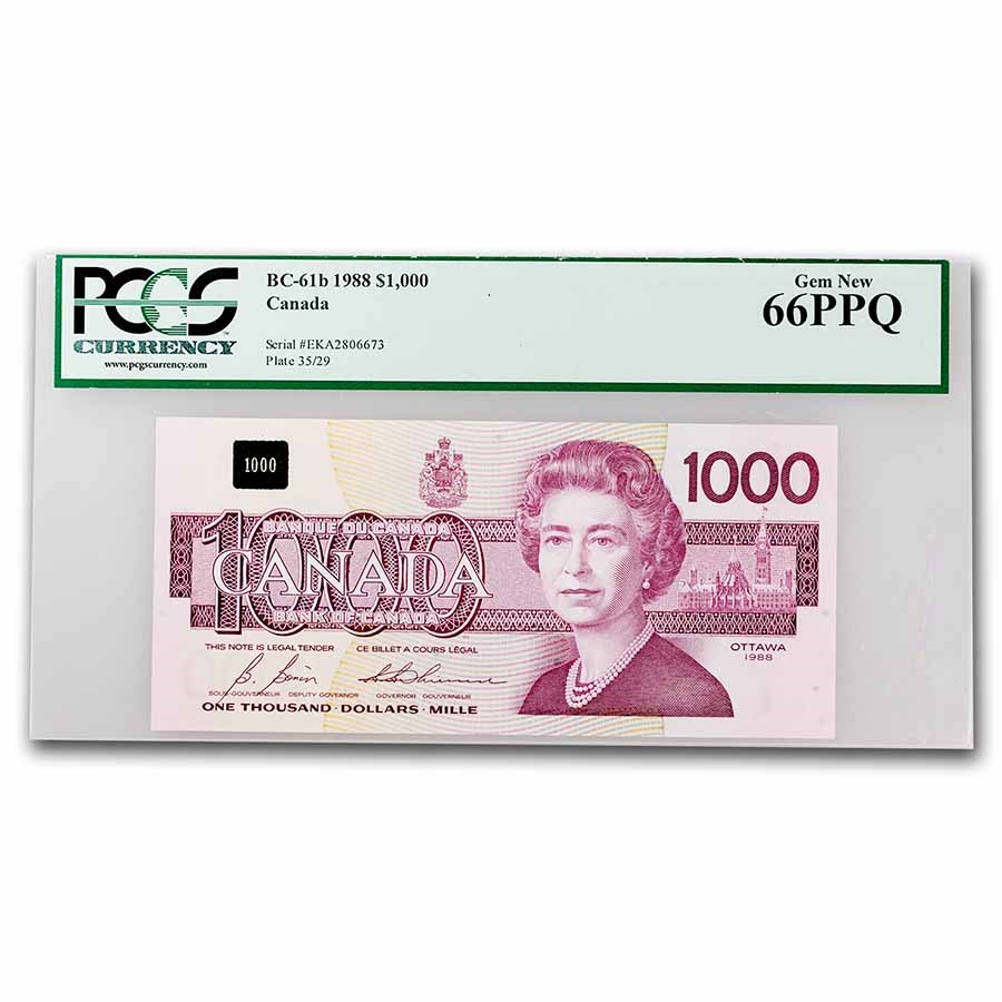 1988 Canada Ottawa $1,000 Note CU-66 PPQ PCGS