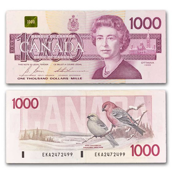 1988 Canada Ottawa $1,000 Note VF 1988 Canada Ottawa $1,000 Note VF