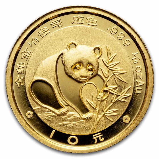 1988 China 1/10 oz Gold Panda BU (In Capsule)