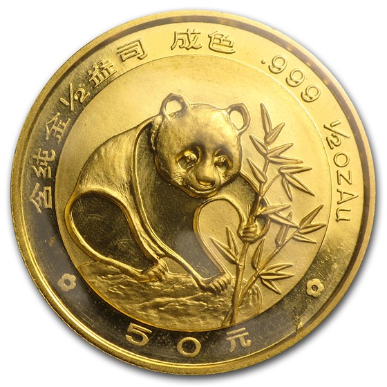1988 China 1/2 oz Gold Panda BU (Sealed)
