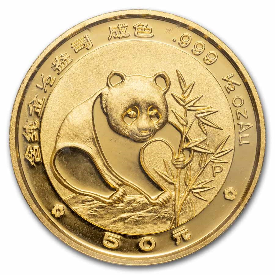 1988 China 1/2 oz Gold Panda Proof (In Plastic)
