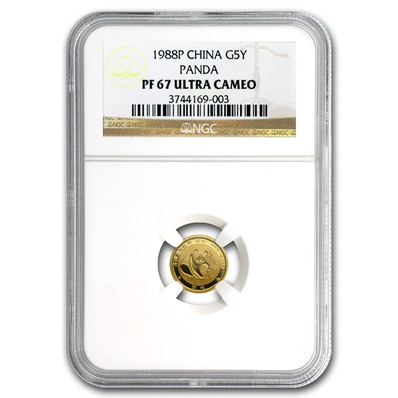 1988 China 1/20 oz Proof Gold Panda PF-67 NGC 1988 China 1/20 oz Proof Gold Panda PF-67 NGC