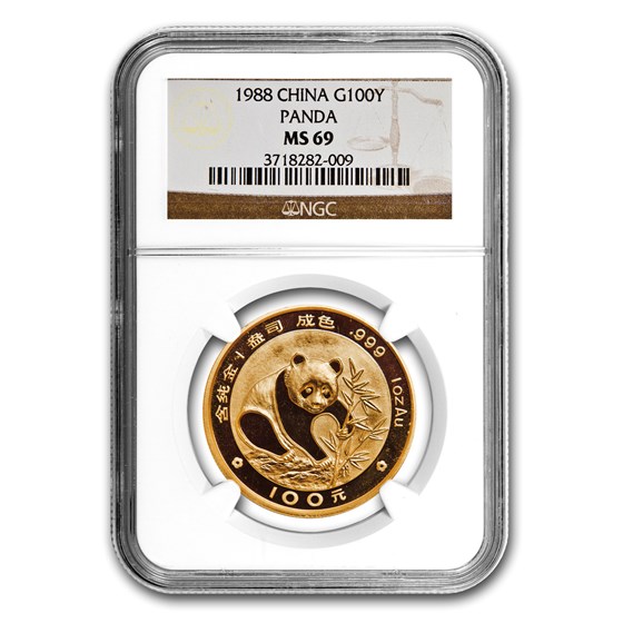 1988 China 1 oz Gold Panda MS-69 NGC 1988 China 1 oz Gold Panda MS-69 NGC