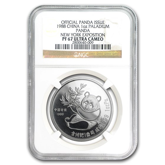 1988 China 1 oz Palladium Panda PF-67 NGC (New York Coin Expo) 1988 China 1 oz Palladium Panda PF-67 NGC (New York Coin Expo)