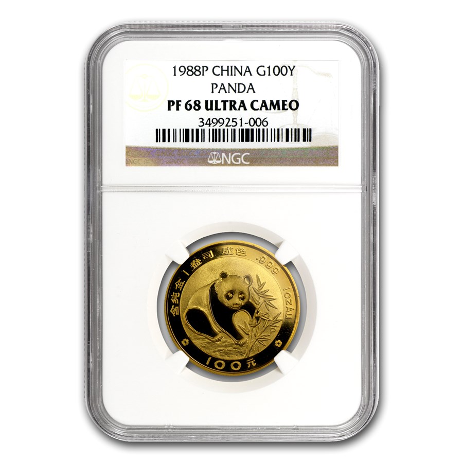 1988 China 1 oz Proof Gold Panda PF-68 NGC