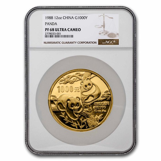1988 China 12 oz Gold Panda PF-68 NGC 1988 China 12 oz Gold Panda PF-68 NGC
