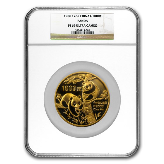 1988 China 12 oz Proof Gold Panda 1000 Yuan PF-65 NGC 1988 China 12 oz Proof Gold Panda 1000 Yuan PF-65 NGC