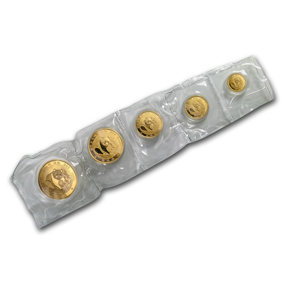 1988 China 5-Coin Gold Panda Set BU (Sealed) 1988 China 5-Coin Gold Panda Set BU (Sealed)