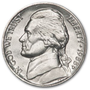 1988-D Jefferson Nickel BU