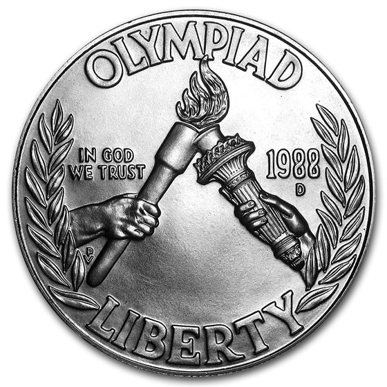 1988-D Olympic $1 Silver Commem BU (w/Box & COA)