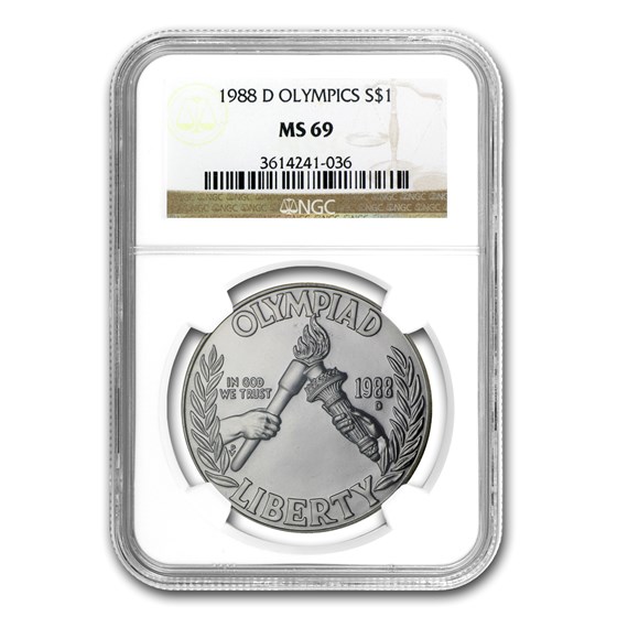 1988-D Olympic $1 Silver Commem MS-69 NGC 1988-D Olympic $1 Silver Commem MS-69 NGC