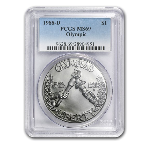 1988-D Olympic $1 Silver Commem MS-69 PCGS 1988-D Olympic $1 Silver Commem MS-69 PCGS