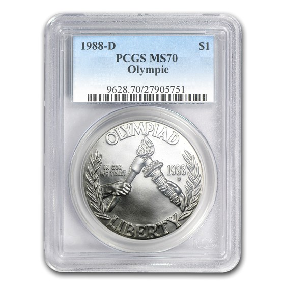 1988-D Olympic $1 Silver Commem MS-70 PCGS 1988-D Olympic $1 Silver Commem MS-70 PCGS