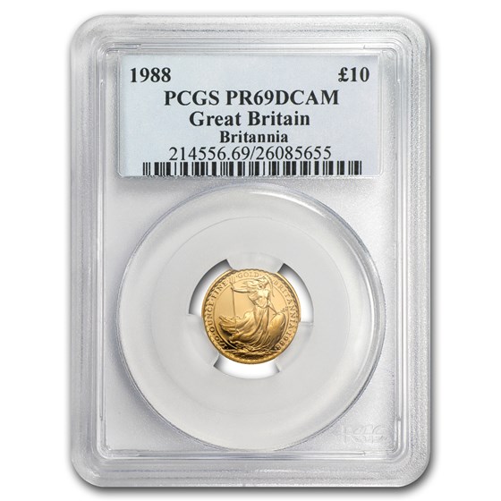 1988 Great Britain 1/10 oz Proof Gold Britannia PR-69 PCGS 1988 Great Britain 1/10 oz Proof Gold Britannia PR-69 PCGS