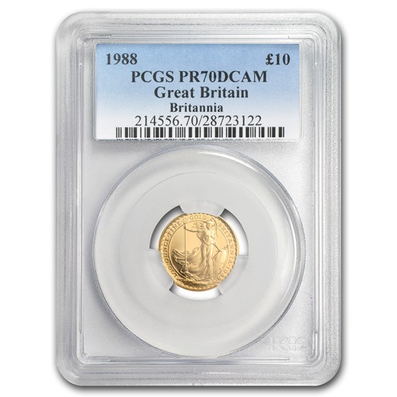 1988 Great Britain 1/10 oz Proof Gold Britannia PR-70 PCGS 1988 Great Britain 1/10 oz Proof Gold Britannia PR-70 PCGS
