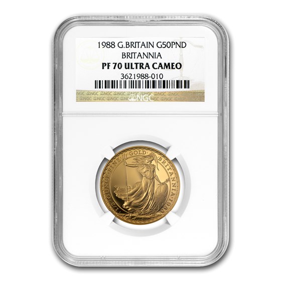 1988 Great Britain 1/2 oz Proof Gold Britannia PF-70 NGC 1988 Great Britain 1/2 oz Proof Gold Britannia PF-70 NGC