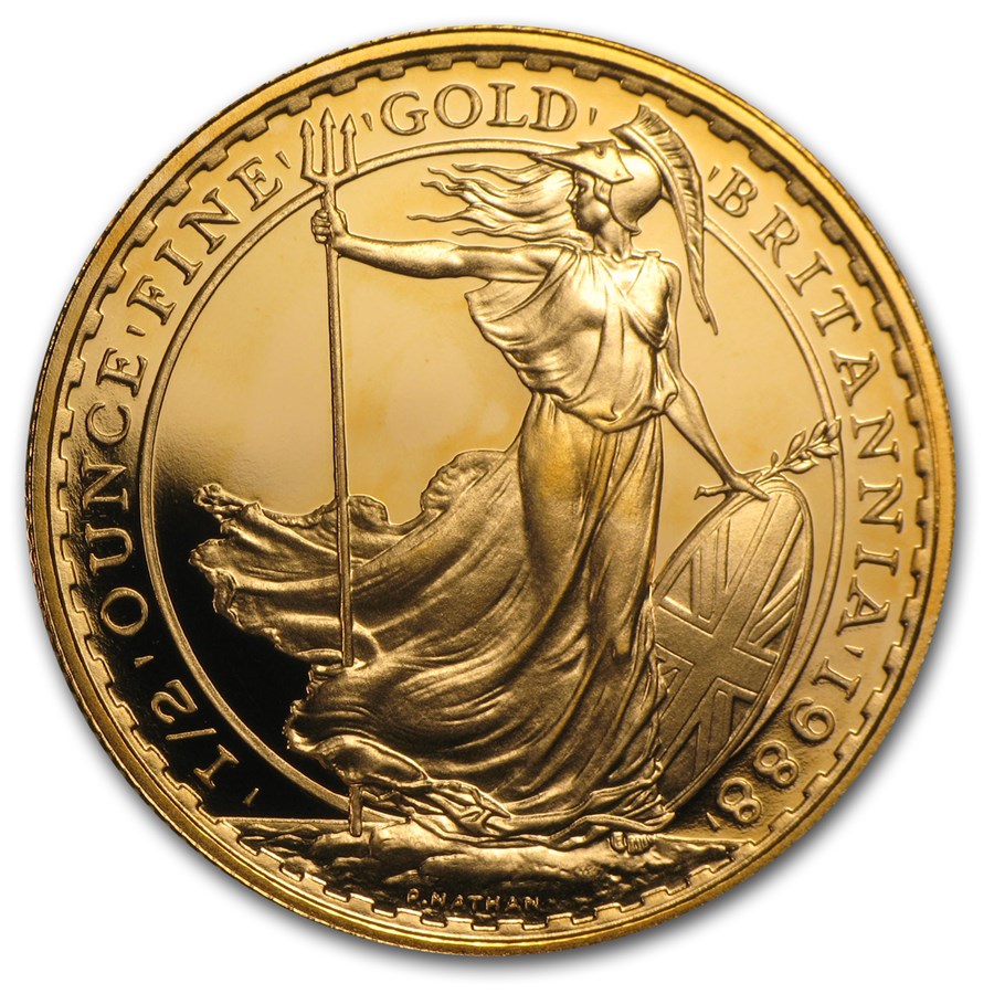1988 Great Britain 1/2 oz Proof Gold Britannia