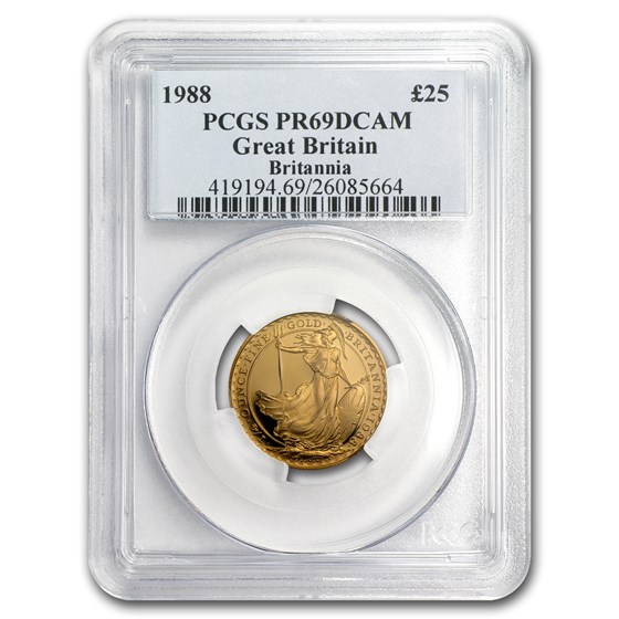 1988 Great Britain 1/4 oz Proof Gold Britannia PR-69 PCGS 1988 Great Britain 1/4 oz Proof Gold Britannia PR-69 PCGS