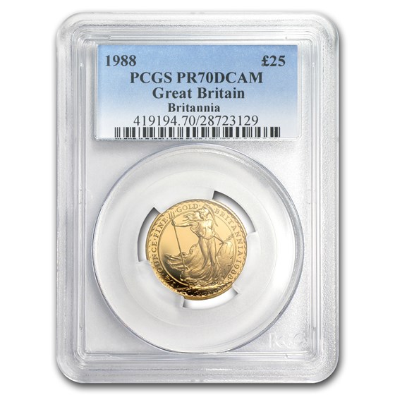 1988 Great Britain 1/4 oz Proof Gold Britannia PR-70 PCGS 1988 Great Britain 1/4 oz Proof Gold Britannia PR-70 PCGS