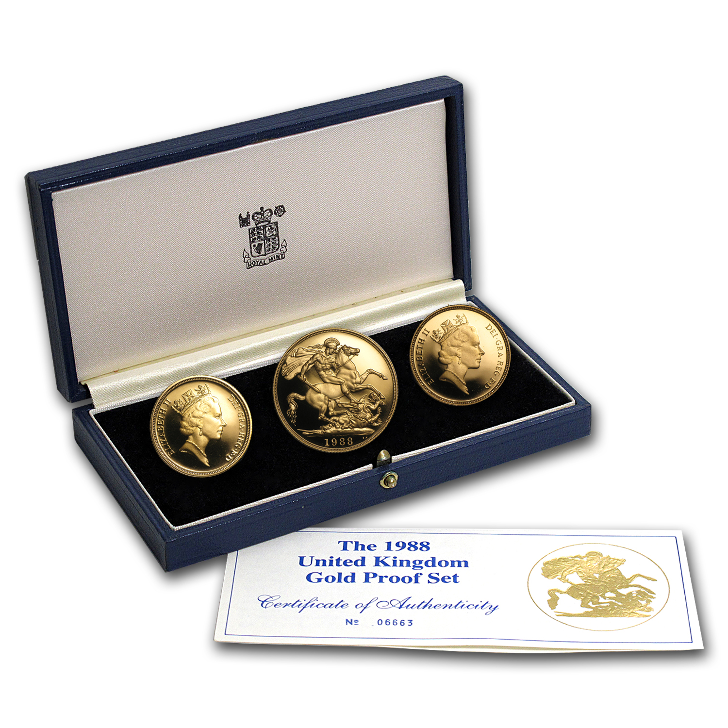 Buy 1988 Great Britain 3-Coin Gold Sovereign Proof Set w/COA | APMEX