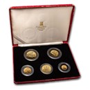 1988 Isle of Man 5-Coin Gold Angel Proof Set