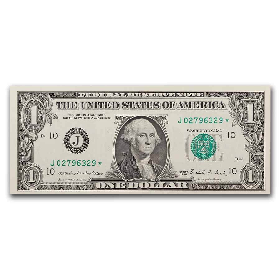 1988* (J-Kansas City) $1.00 FRN CU (Fr#1914-J*) Star Note