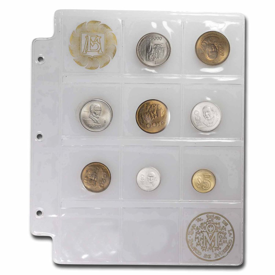 1988 Mexico 5 Pesos-5000 Pesos 8-Coin Mint Set