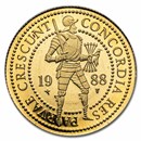1988 Netherlands Gold Double Ducat Proof (w/Box & COA)