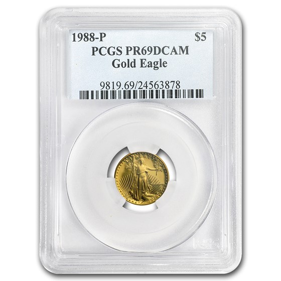 1988-P 1/10 oz Proof American Gold Eagle PR-69 DCAM PCGS 1988-P 1/10 oz Proof American Gold Eagle PR-69 DCAM PCGS