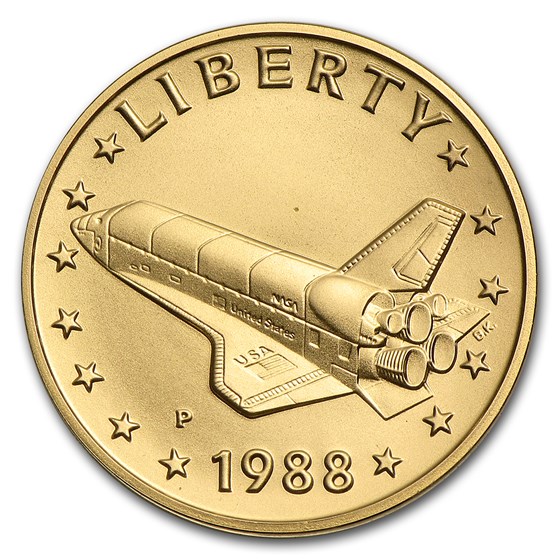 1988-P Gold Medal America in Space Young Astronaut (BU/Prf) 1988-P Gold Medal America in Space Young Astronaut (BU/Prf)