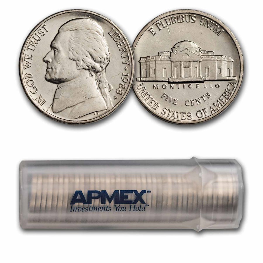 1988-P Jefferson Nickel 40-Coin Roll BU