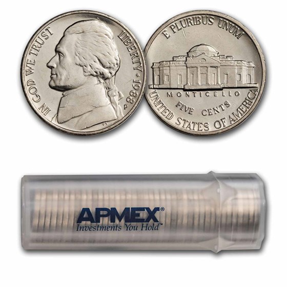 1988-P Jefferson Nickel 40-Coin Roll BU 1988-P Jefferson Nickel 40-Coin Roll BU