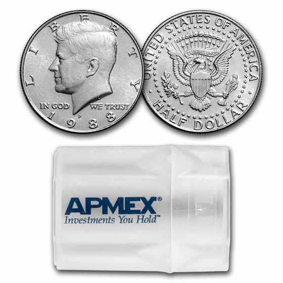 1988-P Kennedy Half Dollar 20-Coin Roll BU 1988-P Kennedy Half Dollar 20-Coin Roll BU