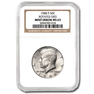 1988-P Kennedy Half Dollar MS-63 NGC (Rotated Rev) 1988-P Kennedy Half Dollar MS-63 NGC (Rotated Rev)
