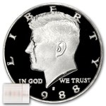 1988-S Kennedy Half Dollar 20-Coin Roll Proof