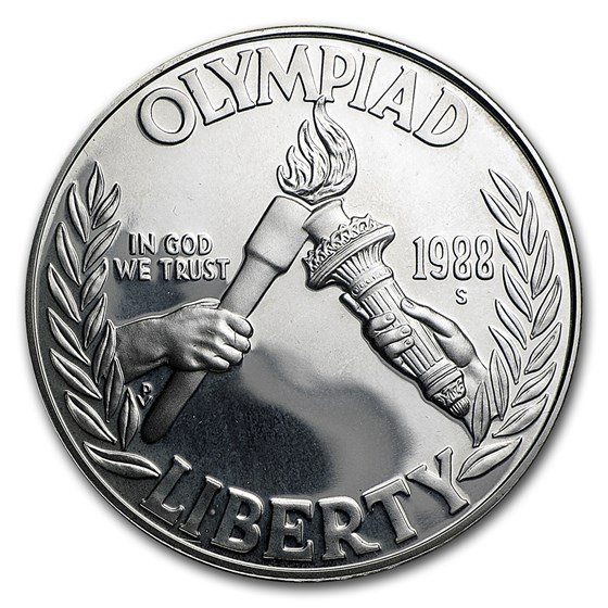 1988-S Olympic $1 Silver Commem Proof (w/Box & COA) 1988-S Olympic $1 Silver Commem Proof (w/Box & COA)