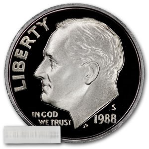 1988-S Roosevelt Dime 50-Coin Roll Proof