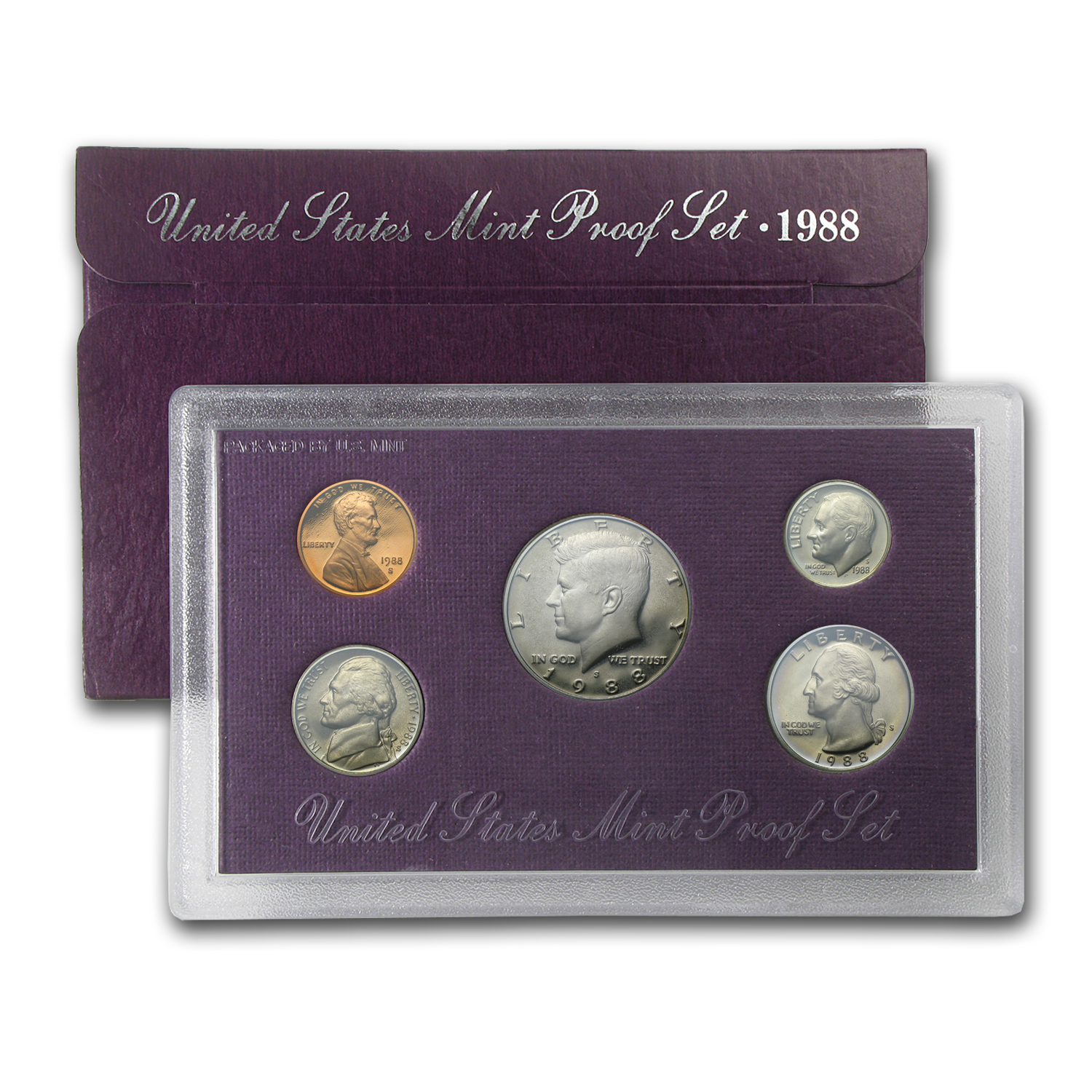 1988 S Proof Set Original Box US Mint 5 Coins Mint State 