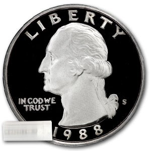 1988-S Washington Quarter 40-Coin Roll Proof 1988-S Washington Quarter 40-Coin Roll Proof