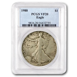 1988 Silver American Eagle VF-20 PCGS (Low Ball Registry) 1988 Silver American Eagle VF-20 PCGS (Low Ball Registry)