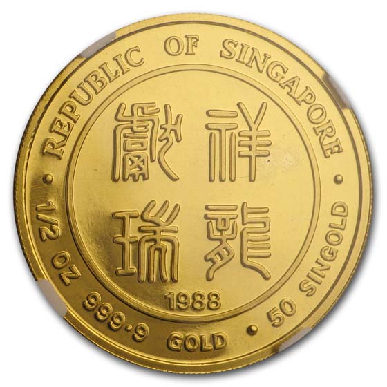 Singaporeページ　24kg Buy 1988 Singapore 1/2 oz Gold 50 Singold Dragon MS-69 NGC