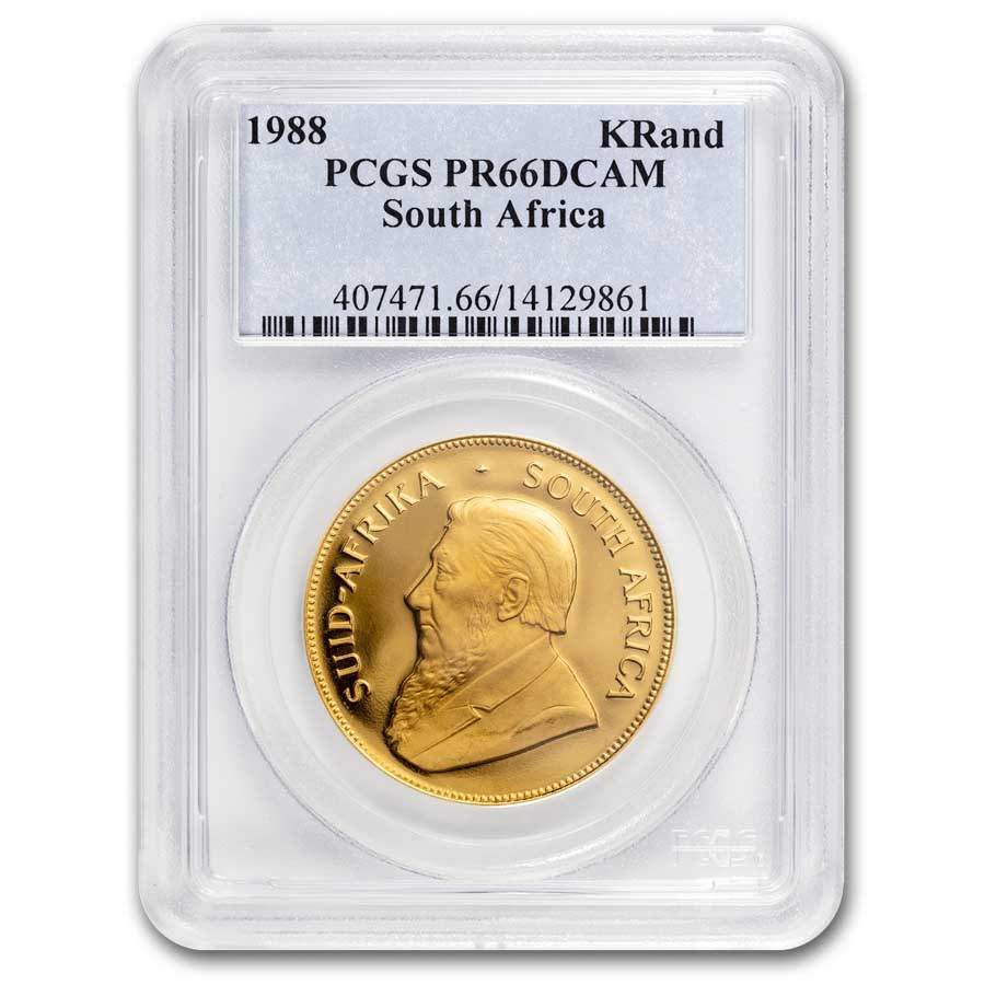 1988 South Africa 1 oz Gold Krugerrand PR-66 PCGS (DCAM)