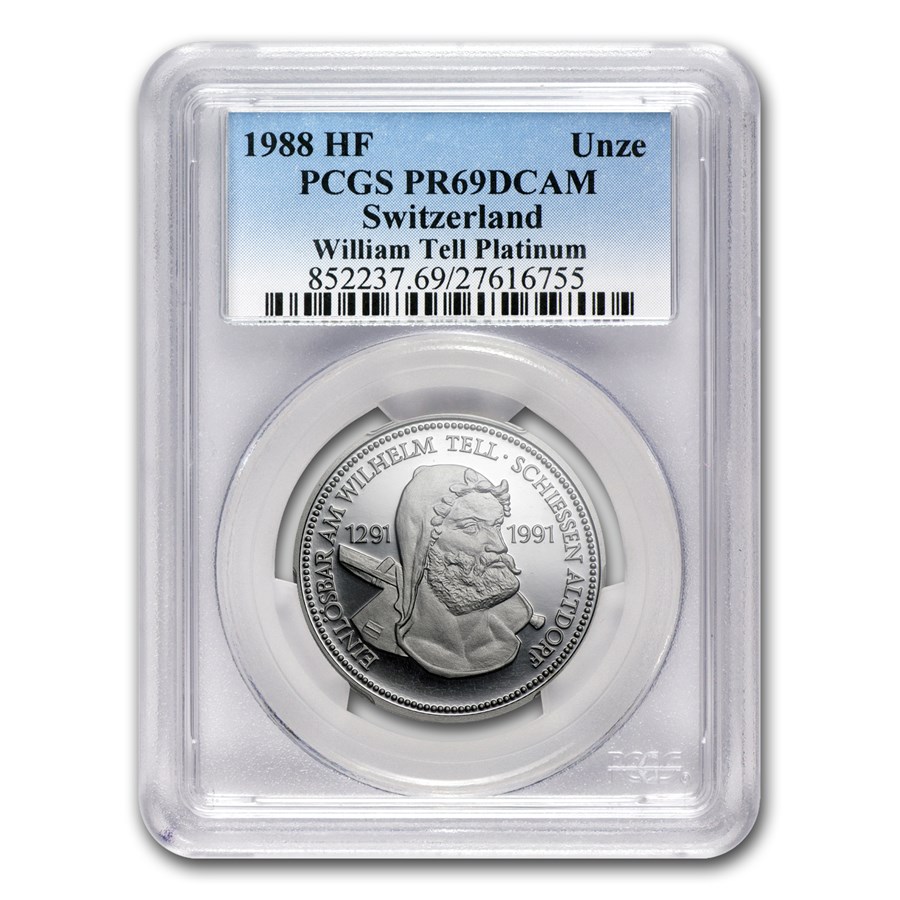 1988 Switzerland 1 oz Proof Platinum William Tell PR-69 PCGS