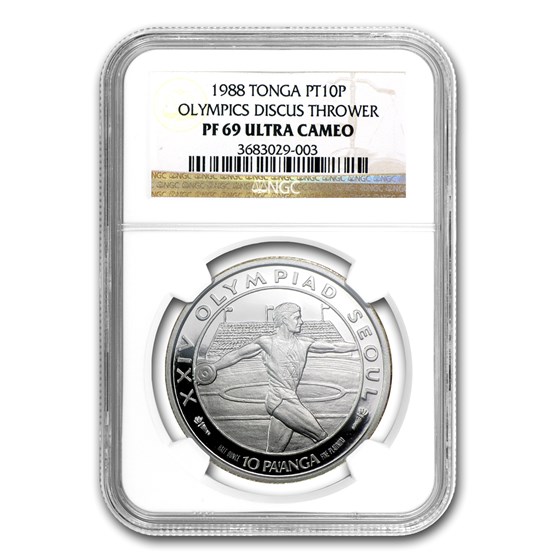 1988 Tonga 1/2 oz Platinum Seoul Olympics PF-69 NGC